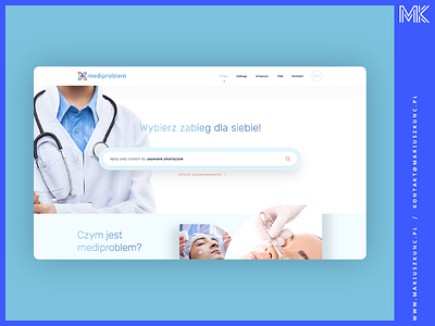 Wyszukiwarka zabiegów / search / medical design homepage layout logo mariuszkunc photoshop ui uidesign web webdesign