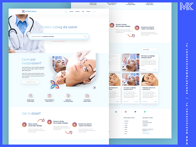 Wyszukiwarka zabiegów - Web Design design homepage layout logo photoshop typography ui uidesign ux webdesign