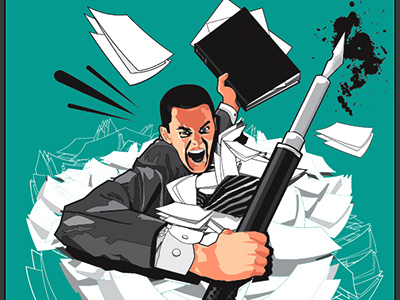 Document Tee.Dribbble corporate illustration paper pen rage vector