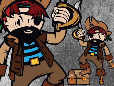 Lil' Pirate cartoon children costume hook illustration kid peg leg pirate swashbuckler treasure vector