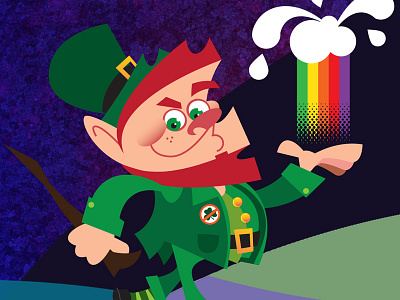 Leprechaun2 beer cartoon character gnome illustration irish legend leprechaun mythical skipping vector