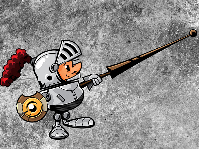 Short Knight cartoon illustration joust knight medieval shield vector warrior