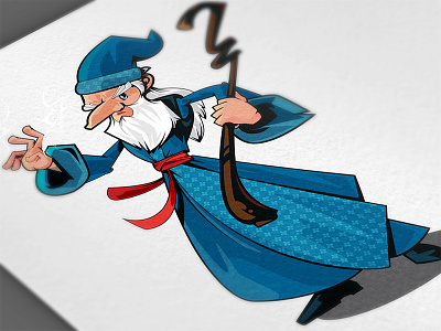 Wizzard.Dribbble character fantasy illustration magician magicuser staff vector wizard