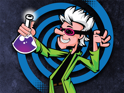 So Mad Scientist cartoon character chemistry crazy illustration insane mad scientist vector wild