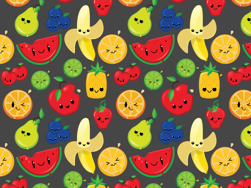 Kawaii Fruit by Robert Blankenship | Dribbble | Dribbble