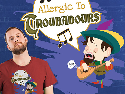 Troubadour Tee for Threadless cartoon comic instrument music singing troubadour tshirt