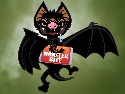 Bat Bites animal bat candy cartoon creepy drawlloween halloween monster scary wings