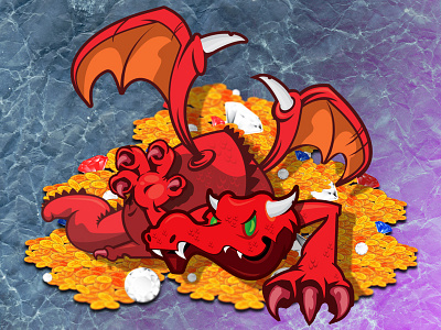 Greedy Dragon creature dragon evil fantasy fire hoarder lizard magic mythical red reptile