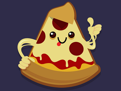 Pizzza .Dribbble cartoon cute food kawaii pizza