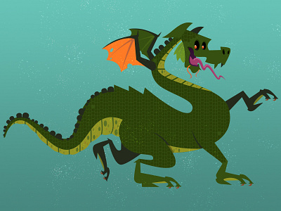 Puffrazer the Creeping character comic dragon illustration kids lizard vector