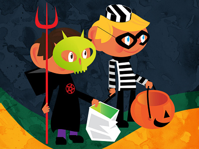 Costume Kids characters costume drawlloween16 halloween illustration kids mask monsters trickortreat vector