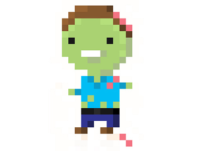 8 Bit zombie cartoon character drawlloween16 halloween pixel videogame zombie
