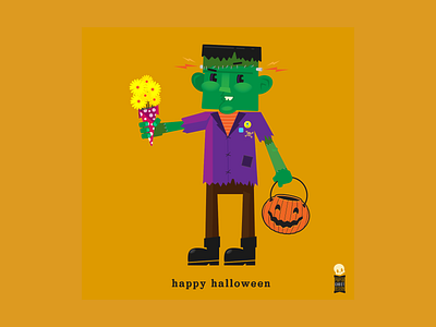 Happy Halloween 2019! The Monster's First Date cartoon character halloween illustration monster monsters retro vector