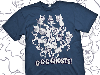 GGGHOSTS! apparition ethereal fear fun ghastly ghosts ghoul halloween haunt illustration monster phantasm poltergeist revenant shade shadow shirt soul specter spectre spirits spook strange tee tshirt vector wraith
