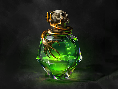 Magic bottle-3 bottle cg character game ui green hand icon illustration liquid medicine magic metal skull witchcraft