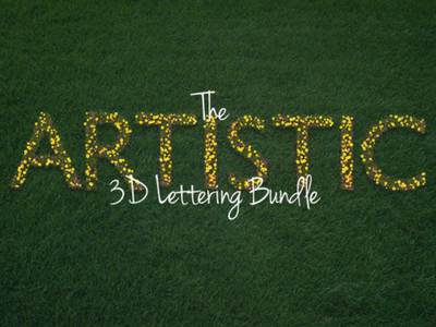 The Artistic 3D Lettering Bundle 3 dimensional designs 3d 3d lettering font effects fonts text effects