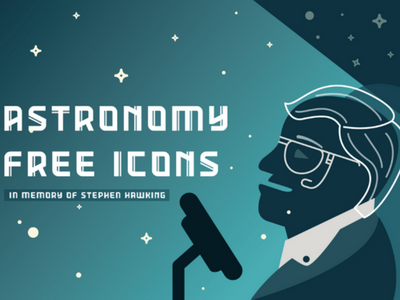 Astronomy Free Icons – In Memory of Stephen Hawking