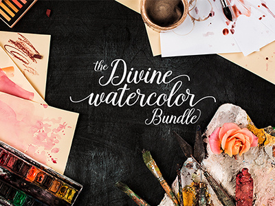 The Divine Watercolor Bundle: Over 2400 Design Resources design resources graphic elements watercolor