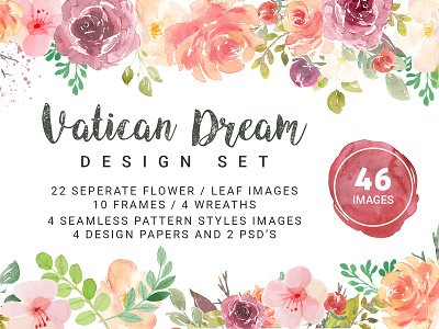 Free 46 Vatican Dream Watercolor Vector Elements design resources freebie graphic design graphic elements vector vector art