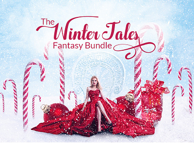The Winter Tales Fantasy Bundle design design bundle design resources fantasy art graphic elements winter tales