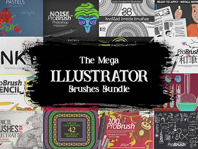 The Mega Illustrator Brushes Bundle ai brushes illustrator illustrator brushes