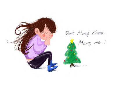 Don't Merry X'mas,Marry me~ design merry christmas typography