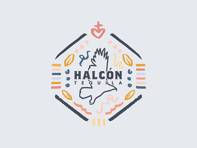 Halcón Tequila logo design hawk illustration mexican tequila