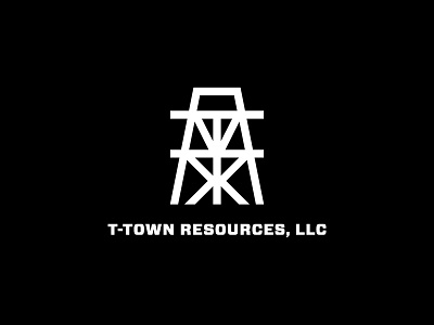 T-Town Resources, LLC lettermark llc logo logotype minimal oil oil rig simple typography