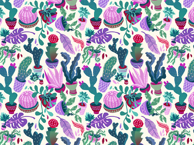 Cacti Pattern cactus pattern pattern design plants succulents textile