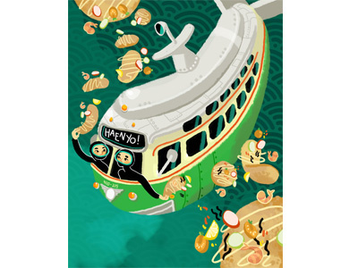 Haenyo Korean Food Poster advertising food food illustration illustration korean philadelphia submarine