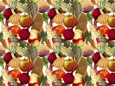 Autumn Produce Pattern food food illustration health illustration pattern pattern design repeat vegan