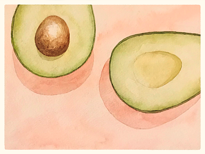 it's an avocado avocado food illustration painting still life watercolor watercolor illustration watercolor painting