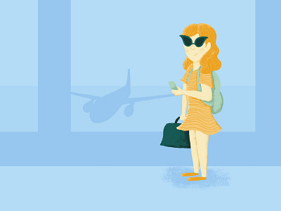 Traveling airplane airport illustration texture travel