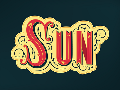 Sun custom type hand lettering illustration lettering type