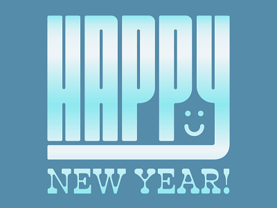 New Years 2023 blue branding design gradient graphic design happy illustration malley design new years nye smiley face typography vector winter