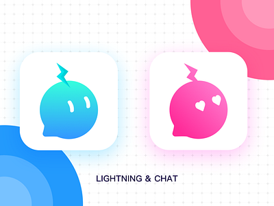 Lightning & Chat design icon logo