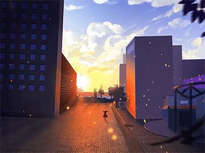 梦幻之旅11 ar building flat gif illustrations