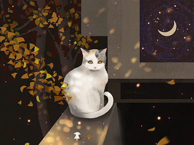 Friend art cat dream illustrations yellow