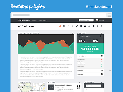 Flatdashboard Frontpage button calendar charts conversations dashboard flat button flat charts flat design flat ui green layout listing messaging mobile product social star thumbnail timeline typography ui elements