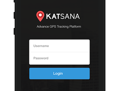 Katsana iOS App - sneak peek flat flat design gps gps tracking ios ios7 katsana login login form mobile