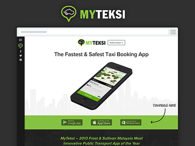 MyTeksi/GrabTaxi css css animation fla. flat design green landing landing page parallax taxi transportation