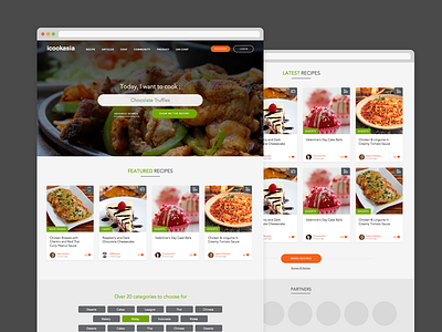 iCookAsia Landing Page background cards chef food landing page recipe tags