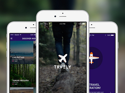 Trvely destination download form freebie ios iphone mobile nature sketch travel ui ux