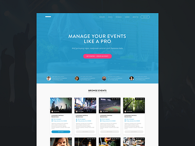 Evenesis - Landing page