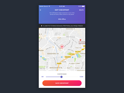 DRIVEMARK™ by KATSANA - Edit Checkpoints behaviour details driving gradient graph katsana map mobile app statistics timeline tracking