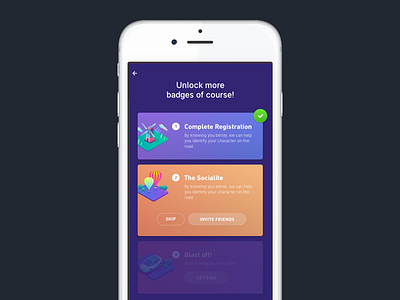 DriveMark Onboarding Prototype apps badges cards gradient onboarding prototype purple