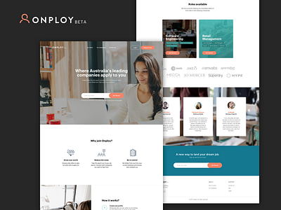 Onploy.com - Landing Page candidate create account employee employer forms input job login onploy signup