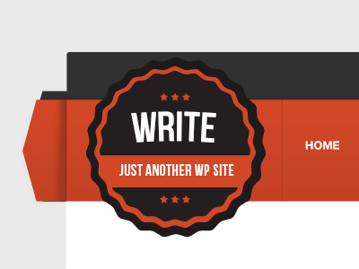 Write - Header badge flat header orange retro ribbon wordpress wp