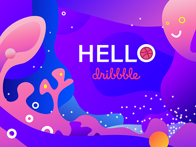 Hello Dribbble debut dribbble first hello illustration shot thanks ui