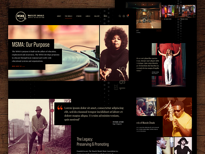 Muscle Shoals Music Association art direction branding homepage landing page music responsive ui ux visual design